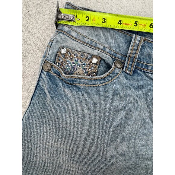 Code Bleu Women's Embellished Annette Denim Capri Pants - Picture 6 of 10
